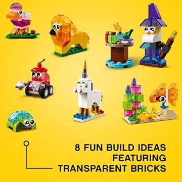 LEGO Classic Creative Transparent Bricks Set for Kids