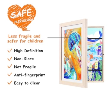 KINLINK Kids Art Frames Set of 2 - Display & Store Up to 150 Pieces