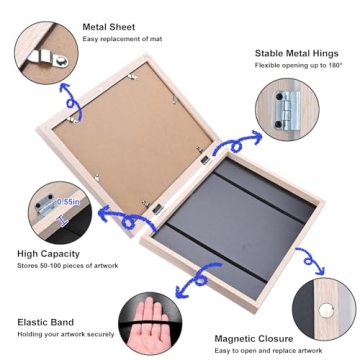 KINLINK Kids Art Frames Set of 2 - Display & Store Up to 150 Pieces