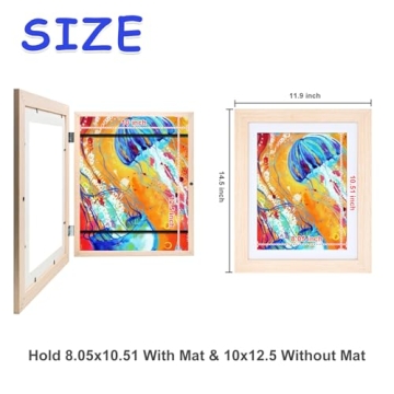 KINLINK Kids Art Frames Set of 2 - Display & Store Up to 150 Pieces
