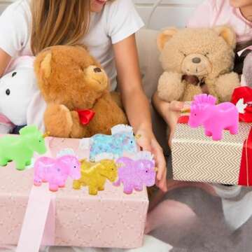 6 Pack Unicorn Stress Balls, Squishy Squeeze Balls Fidget Toys for Kids Girls Boys Adults, Christmas Stocking Stuffers Valentines Day Card Prizes Party Favors Gifts