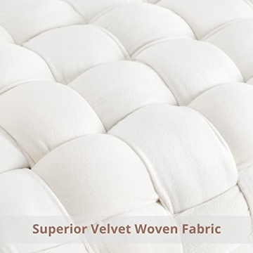 LUE BONA Velvet Vanity Stool - Elegant Foot Stool with Gold Legs