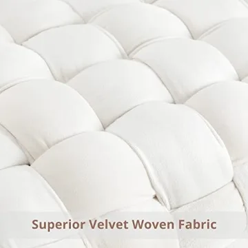 LUE BONA Velvet Vanity Stool - Elegant Foot Stool with Gold Legs