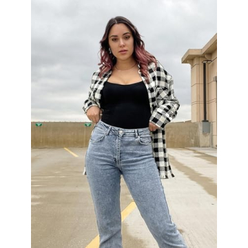 SHAPERX Bodysuit for Women Tummy Control Shapewear Mid-Thigh Seamless Full Body Shaper, SZ6224-Black-S