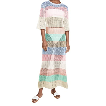 LANNEW Women's Fashionable Crochet Beach Cover Up for Swimsuits