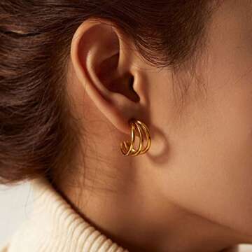 DoreenBox Gold Hoop Earrings for Fashion-forward Women