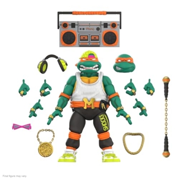 Super7 ULTIMATES! Teenage Mutant Ninja Turtles Rapper Mike - 7" TMNT Action Figure with Accessories ...