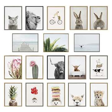 Kate and Laurel Bunny Portrait and Tail Framed Canvas Set by Amy Peterson