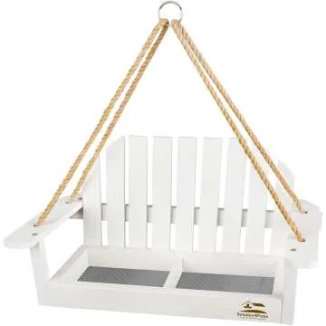 Solution4Patio White Swing Wild Bird Feeder – Charming & Functional Outdoor Decor