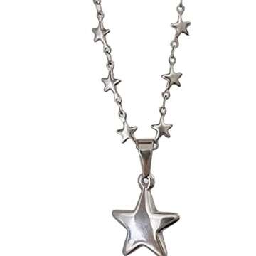 Tyadorw Gothic Y2K Star Necklace for Women, Teen, Cute Charm Pendant, Retro, Fairy, Grunge Accessori...