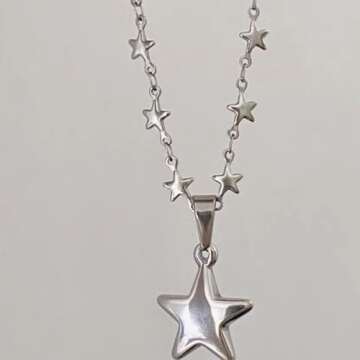 Tyadorw Gothic Y2K Star Necklace for Women, Trendy Accessory