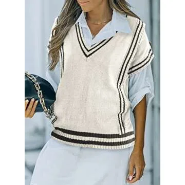 Stylish BLENCOT Fall Sweater Vest for Women - V Neck Knit