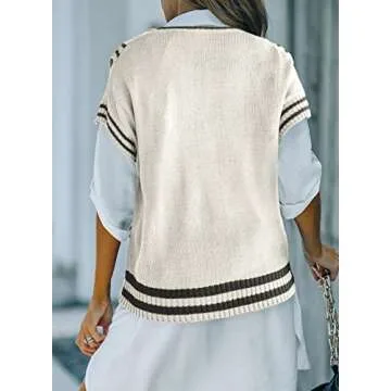Stylish BLENCOT Fall Sweater Vest for Women - V Neck Knit