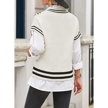 Stylish BLENCOT Fall Sweater Vest for Women - V Neck Knit