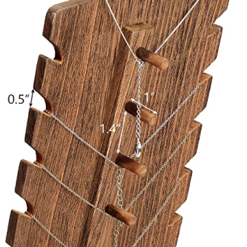 MOOCA Wooden Necklace Display Stand for Versatile Jewelry