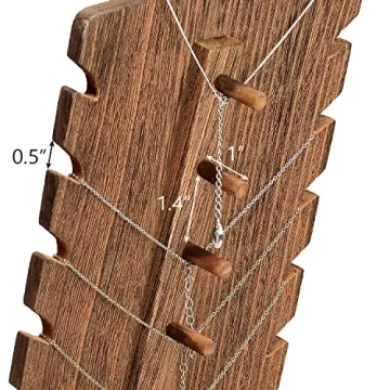 MOOCA Wooden Necklace Display Stand for Versatile Jewelry