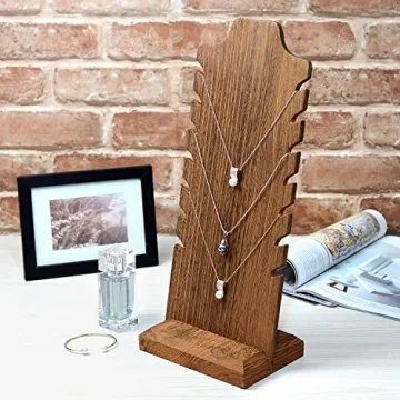 MOOCA Wooden Necklace Display Stand for Versatile Jewelry