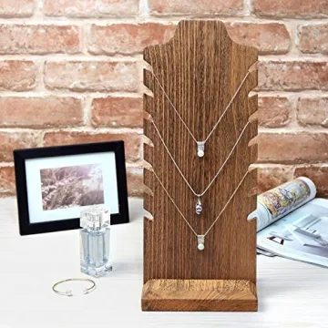 MOOCA Wooden Necklace Display Stand for Versatile Jewelry