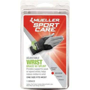 MUELLER Sports Medicine Wrist Brace with Splint, Wrist Pain Relief Support for Men and Women, Ideal for Carpal Tunnel, Tendinitis, Arthritis, Black, One Size
