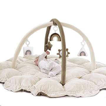 5-in-1 Thick & Plush Play Gym, Convertible Stage-Based Developmental Activity Gym & Play Mat