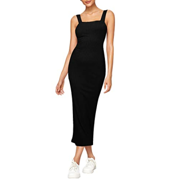Stylish Verdusa Sleeveless Ribbed Midi Tank Dress
