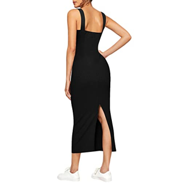 Stylish Verdusa Sleeveless Ribbed Midi Tank Dress