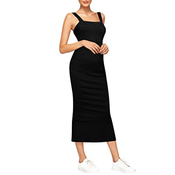 Stylish Verdusa Sleeveless Ribbed Midi Tank Dress