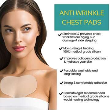 AGOPLEE Chest Wrinkle Pads, Pack of 5 100% Medical Grade Anti-Aging Advanced Skin Firming Tightening...