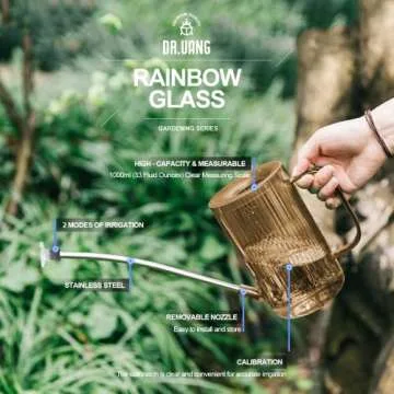 Small Watering Can Indoor Plants with Long Spout (1L, Amber Brown)