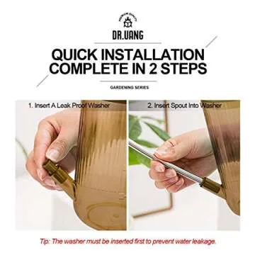 Small Watering Can Indoor Plants with Long Spout (1L, Amber Brown)