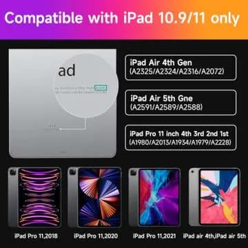 HOU Keyboard Case for iPad Air 11 inch 2024 (M2)&iPad Air 5th Generation Case with Keyboard(Air 4th)...