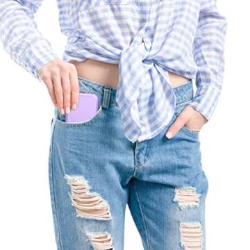 wobsion Small Mirror with Lights,LED Compact Makeup Mirror,1x/3x Mini Travel Mirror with Magnification,Portable Hand Held Mirror for Purse,Pocket,Gifts for Girls,Purple