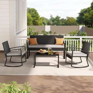Ahomly Outdoor Wicker Patio Furniture Set for Relaxation