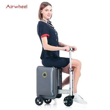 Airwheel SE3S Smart Rideable Suitcase Electric Luggage Scooter For Travel (black)