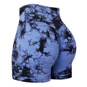QOQ Tie Dye High Waisted Workout Shorts – Stylish & Comfy