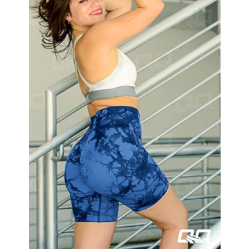 QOQ Tie Dye High Waisted Workout Shorts – Stylish & Comfy