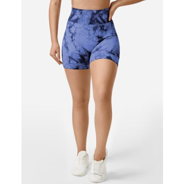QOQ Tie Dye High Waisted Workout Shorts – Stylish & Comfy