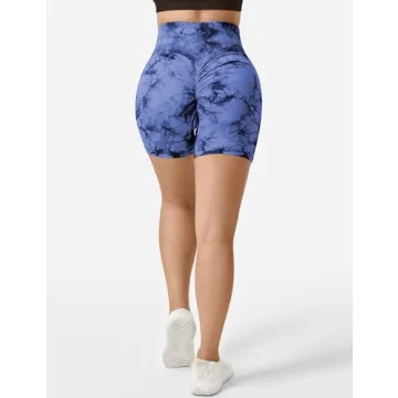 QOQ Tie Dye High Waisted Workout Shorts – Stylish & Comfy