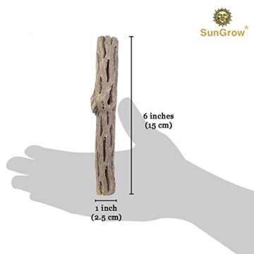 SunGrow Cholla Wood, 6 Inches Long, Encourage Exercise, Create Basking Spot, Creative Addition to DIY Home Crafts, Great Accent Piece, 2-Pcs