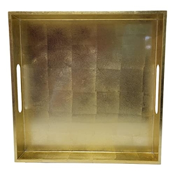 Elegant Gold White Lacquer Serving Trays Set of 3