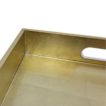 Elegant Gold White Lacquer Serving Trays Set of 3