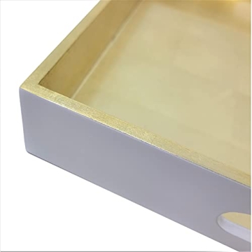 Elegant Gold White Lacquer Serving Trays Set of 3