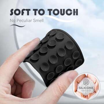 Silicone Phone Sticky Grip, Suction Phone Case Mount for iPhone and Android, Hands-Free Sticky Cell Phone Grip, Mobile Fidget Mirror Holder for Selfies and Videos