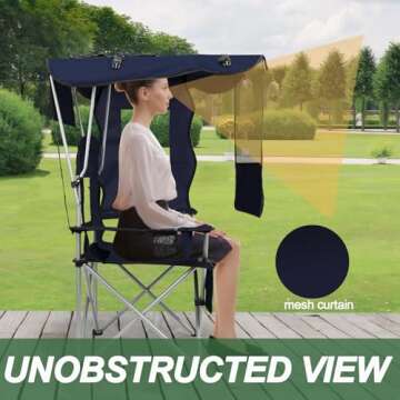 ptlsy Camping Chair with Adjustable Shade Canopy