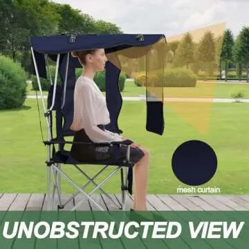 ptlsy Camping Chair with Adjustable Shade Canopy