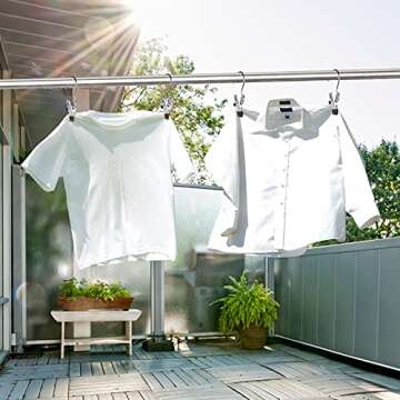 12PCS Laundry Hanging Hooks with Clips Boot Hanger Heavy Duty Clothes Pins, Portable Metal Drying Clip for Bras, Socks, Towels, Underwear