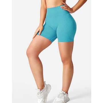 YEOREO Women Seamless High Waist Workout Shorts