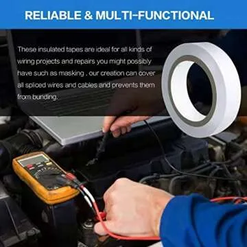 Wapodeai Premium White Electrical Tape, Waterproof, 3PCS