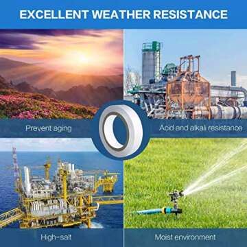 Wapodeai Premium White Electrical Tape, Waterproof, 3PCS