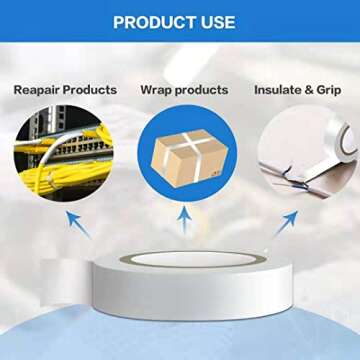 Wapodeai Premium White Electrical Tape, Waterproof, 3PCS